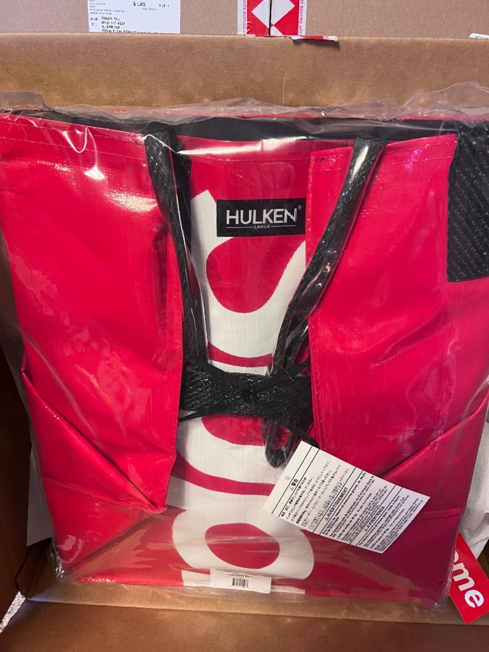 Supreme Hulken Red bag rolling Tote  New in box